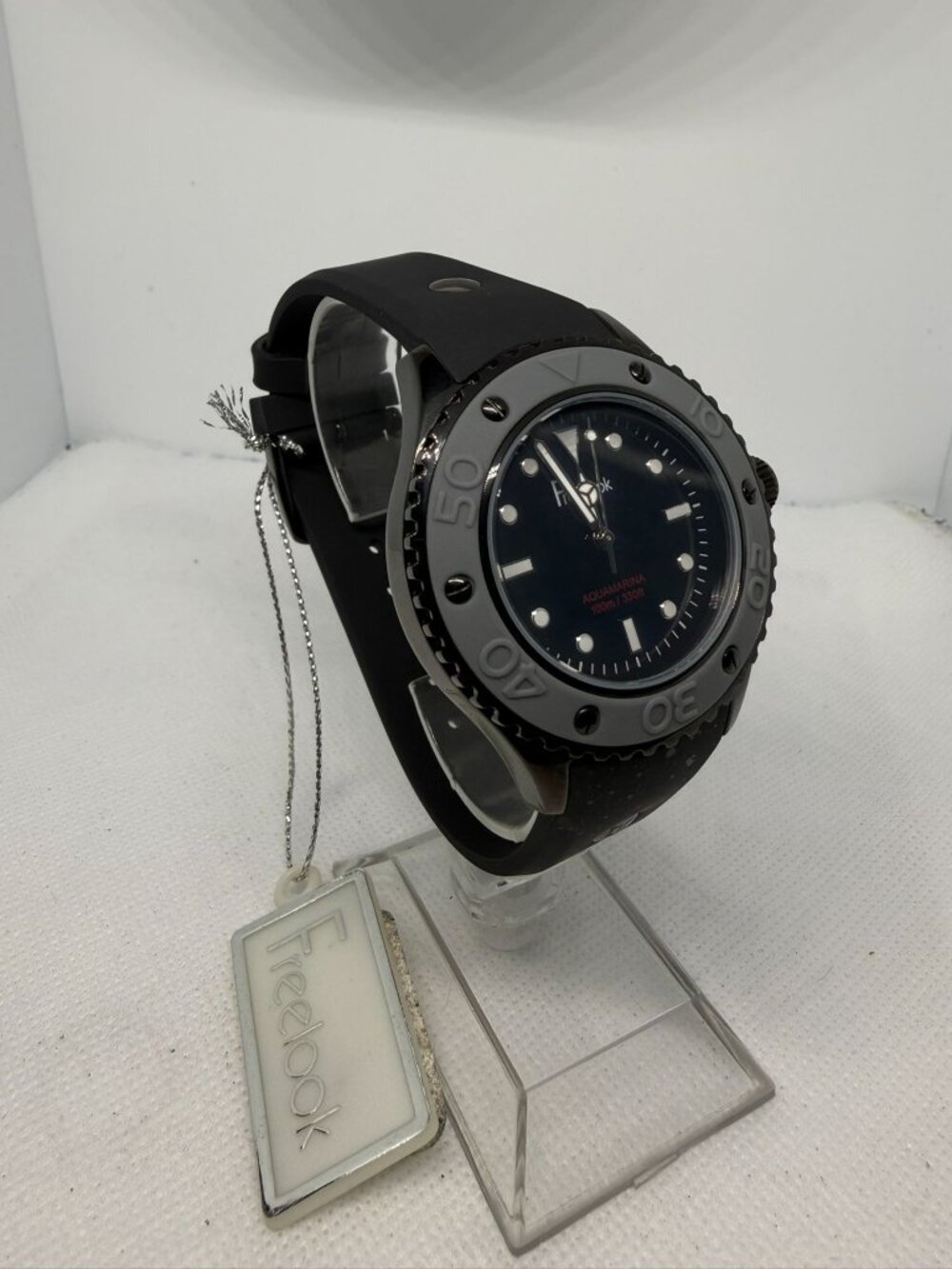 Freelook Aquamarina Mens Black Grey Diver Sport 41mm 100M Watch HA9035B/3 - Picture 8 of 11